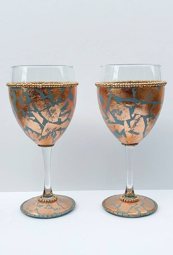 Decorative Wine Glasses Best Wine Glasses Decorated Wine