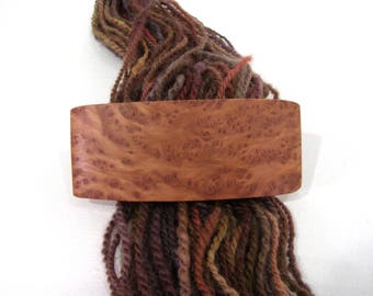 Small Wood Hair Barrette, Lace Redwood, lifetime guarantee, NO GLUE, french hairclip, wood accessory, wooden jewelry, long natural hair