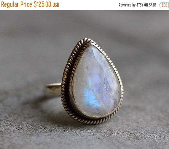 Rainbow Moonstone Ring Ethnic Statement ring by Studio1980