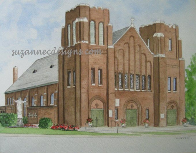 Print of Historic Blessed Sacrament Church in Jonesboro AR