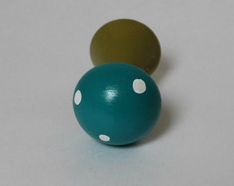 Patère champignon - turquoise et moutarde