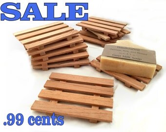 SALE - 10 aromatic Spanish cedar soap dishes - .99 cents each - handmade in America