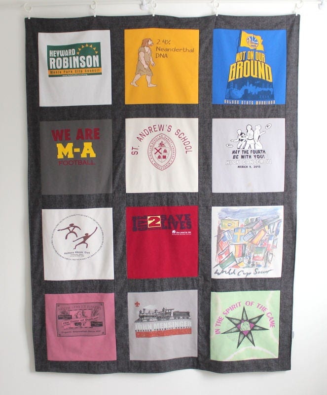 DIY Kit T Shirt Quilt KIT Blanket Kit 12 Block Red