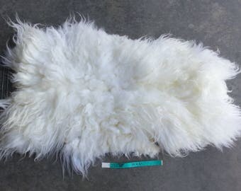 Icelandic Sheepskin- White and SUPER Long Wooled Sheep Hide Lot No. 25238TURQ