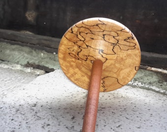 Spalted maple bottom whorl drop spindle id # 7a20s01