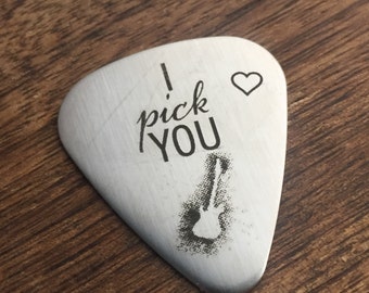 I Pick You Guitar Pick Valentines Day Gift Mens Guitar Pick Engraved Gift Anniversary Guitar Pick Engraved Birthday Gift Husband Boyfriend
