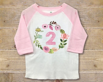 Second Birthday Shirt, Two Shirt, Second Birthday Outfit, 2nd Birthday Shirt, Girl's Clothes, Girl's Shirt, Trendy Shirt, Birthday Gift