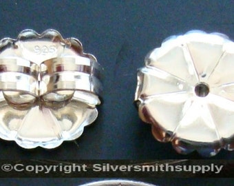 Large Sterling silver butterfly post earring backs (clutches) nuts 10x5mm sse015