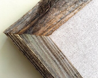 MAGNET BOARD Reclaimed Wood Framed Cork Board Fabric Memo Board Gray Barnwood Rustic Wedding Seating Chart Seating Cards Farmhouse Linen