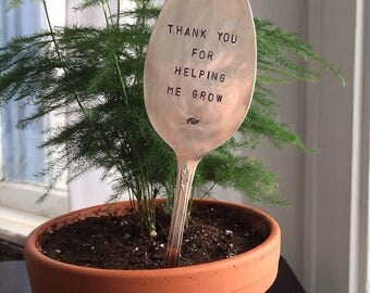 Garden Plant Marker - Vintage Spoon Garden Stake - Plant Marker - Garden Plant - Garden Saying - Spoon Plant Stake