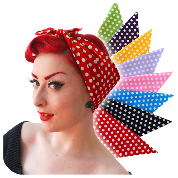 Rockabilly Polka Dot Bandana 8 Colours Roller Derby Bandana 6060