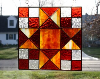Stained Glass Suncatcher Ohio Trail Quilt Block
