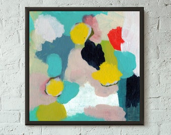 Don't Stop No. 3 of 9 // Modern Abstract Art Original 8x8 Mixed Media Acrylic Painting on Canvas Panel, Free US Shipping, Lisa Barbero