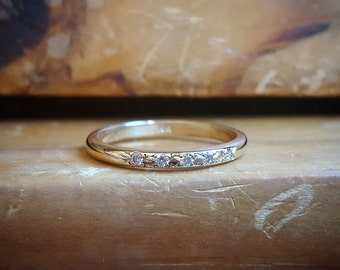 Womens Diamond Wedding Band Pave Diamond Band 18K Gold Wedding Bands 18K Gold Band 18K Gold Stacking Ring Stackable Rings Pave Diamond Band
