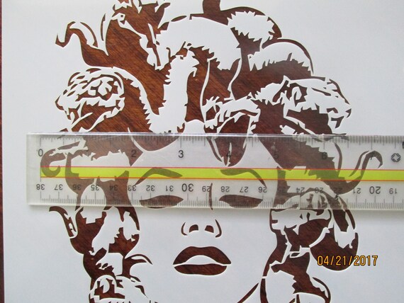 Medusa Stencil Reusable 10 mil Mylar Stencil from Onemouth on Etsy Studio