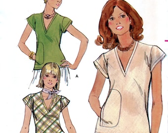 Butterick 4820 Vintage 70s Sewing Pattern for Misses' Top - Uncut - Size 6-8