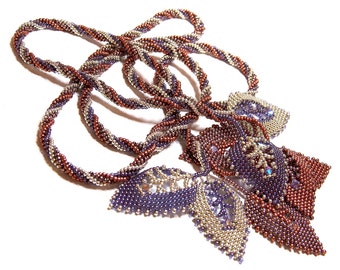 Beading Tutorial - Pattern - Russian Leaf - Lariat - Necklace - Spiral Twist Rope