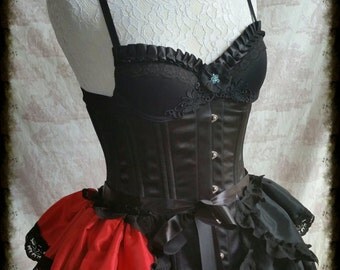 HARLEY QUINN Cosplay Taffeta Bustle By Gothic Burlesque