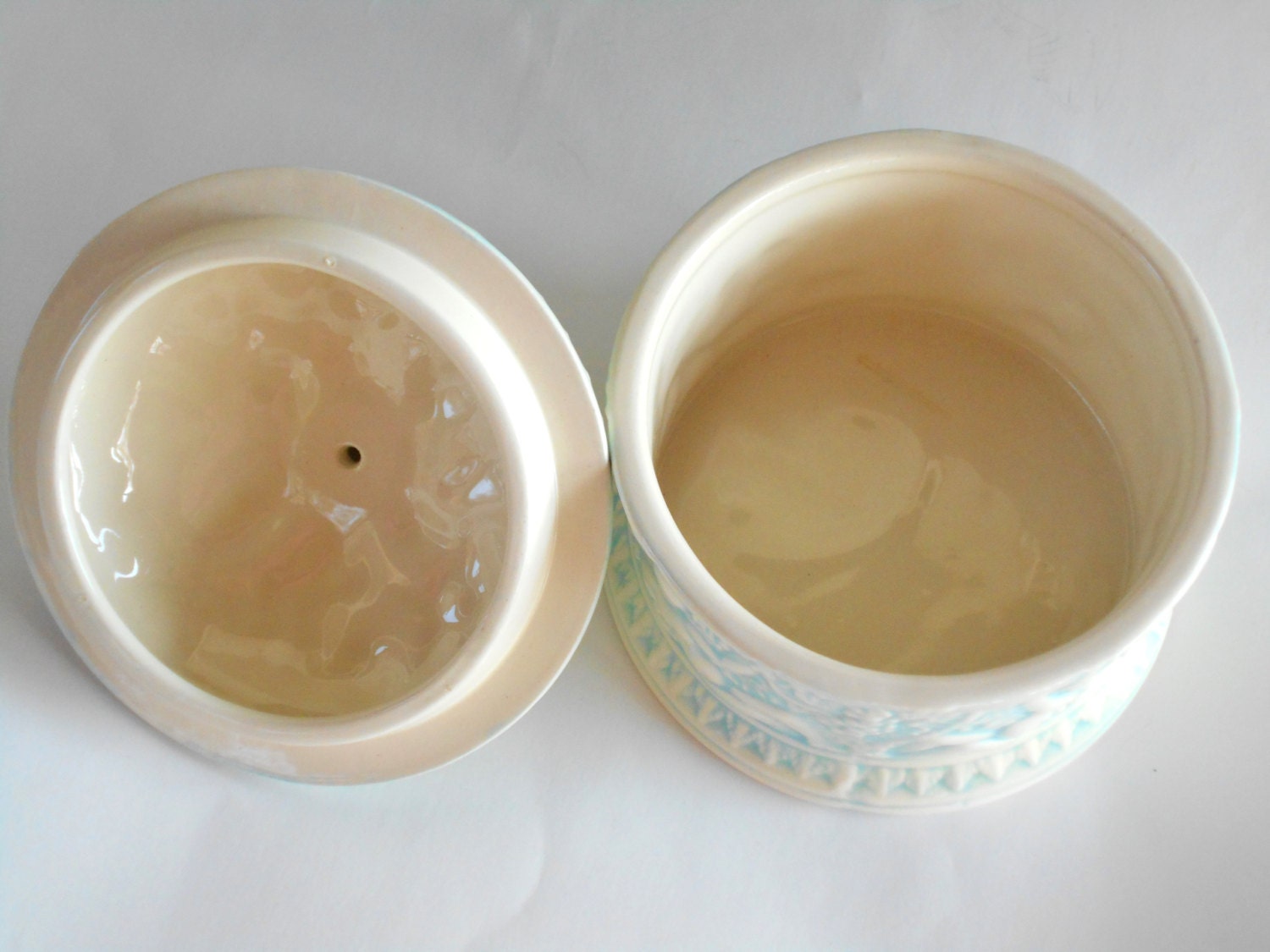 Ceramic jewelry trinket box with lid nymph's and