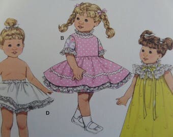 DOLL CLOTHES Pattern • Simplicity 3576 • 8 Inch Doll Clothes • Doll Dress • Doll Nightgown • Doll Wardrobe • Doll Coat • WhiletheCatNaps