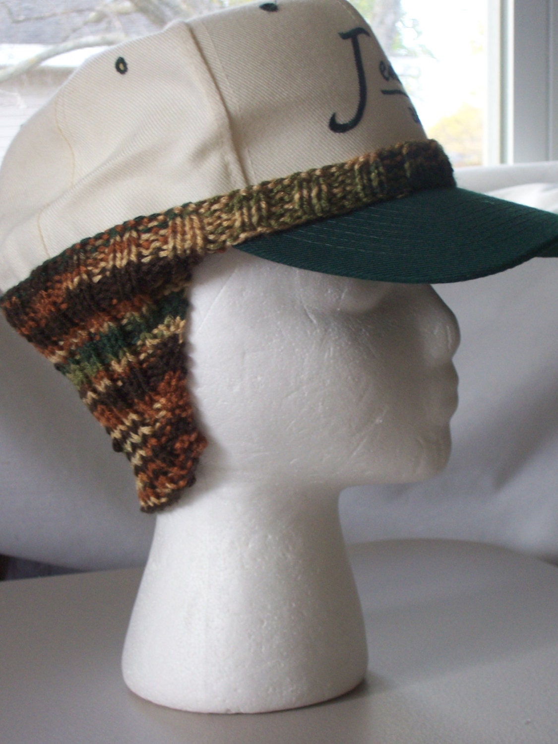 Baseball cap ear warmer extension baseball cap extension