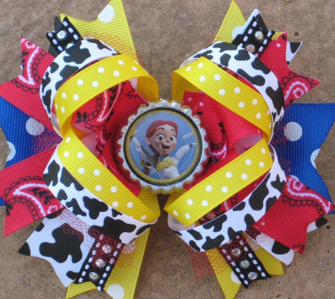TOY STORY Jessie Hair Bow Boutique Style by PolkaDotzBowtique