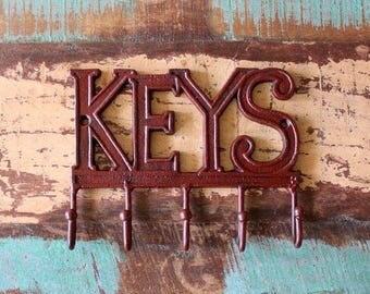 Wall Hooks, Key Rack, Key Hooks, Rustic Keys Hook, Farmhouse Style Chic, Keys Hanger, Fixer Upper Style, Wall Key Holder, Fixer Upper Market