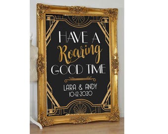Welcome Great Gatsby Sign- Welcome Sign - Gold - 1920's Party - Wedding Sign-Birthday Sign Art Deco -Retro Sign-Digital Design - YOU PRINT
