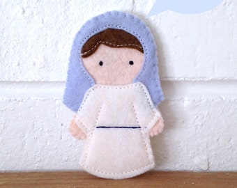Virgin Mary- Catholic Saint Toy - Finger Puppet- Ornament