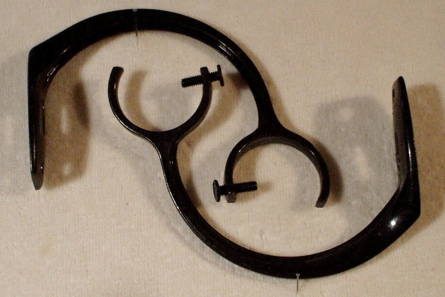 Vintage Black Wrought Iron Curtain Rod Holders