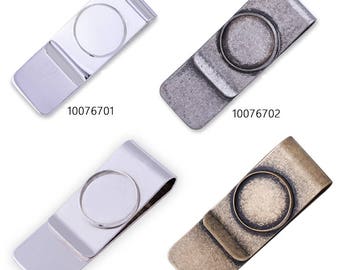 5 Stainless Steel money clip with 18 mm Bezel Money Clip Blank Money Clips for Men 100767