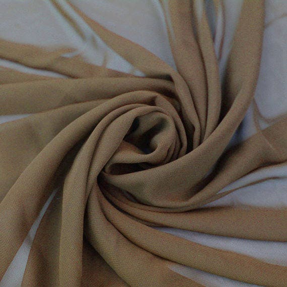 SALE****Hi Multi Chiffon Fabric 10 yards Brown (273) from