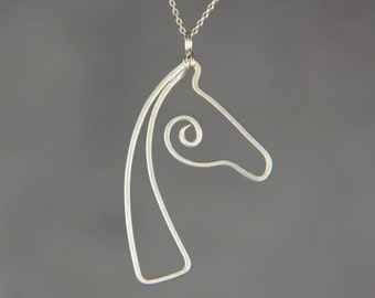 Sterling silver horse pendant necklace Free US Shipping handmade Anni designs