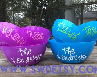 Personalized POPCORN Bowl Set, Ice Cream Bowls, Serving Bowls, Teacher Gift, Fathers Day Gift, Hostess Gift