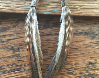 Earthy Feather Earrings, Boho Feather Earrings, Pixie Feather Earrings, Petite Feather Earrings,