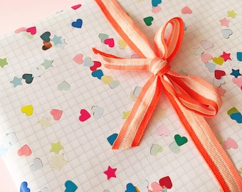 Wrapping Paper Hearts & Stars Confetti - 2 sheets