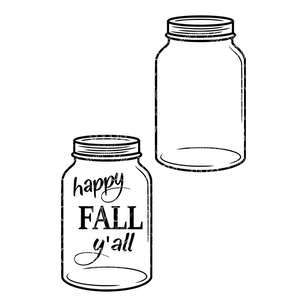 Download SVG Happy Fall Yall Mason Jar DXF Pallet Sign Design