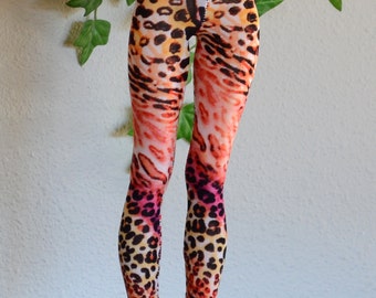 Stretchy Leggings in pink leopard design for your MSD size BJD and Ellowyne Wilde