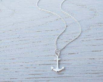 Silver Anchor Necklace - Sterling Silver