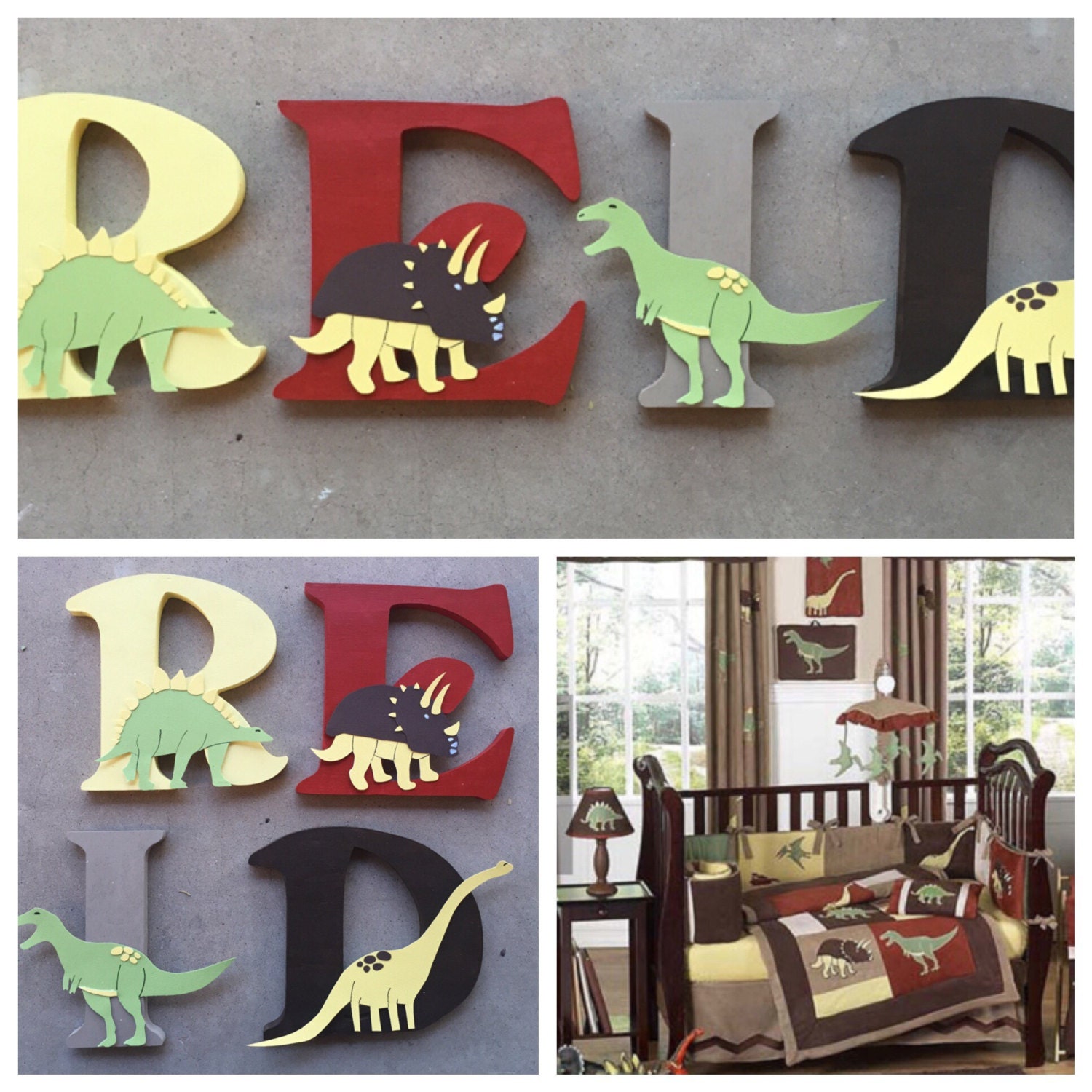 Dinosaur Wooden Letters Dinosaur Wood Letters Dino Decor