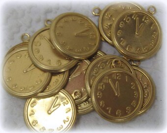 3 Clock Face Brass Findings Unique & Totally Different
