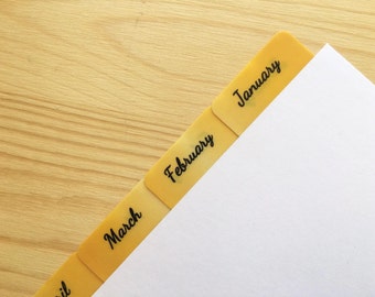 Golden Ombre Monthly Self Adhesive Planner Tabs
