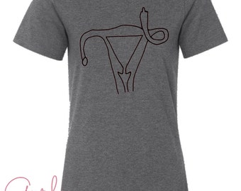 Women's March Feminist Uterus Liberal Graphic Tee