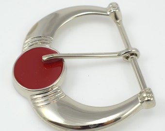 Art Deco Decorative Silver Belt Buckle, 3 x 2.5 inches