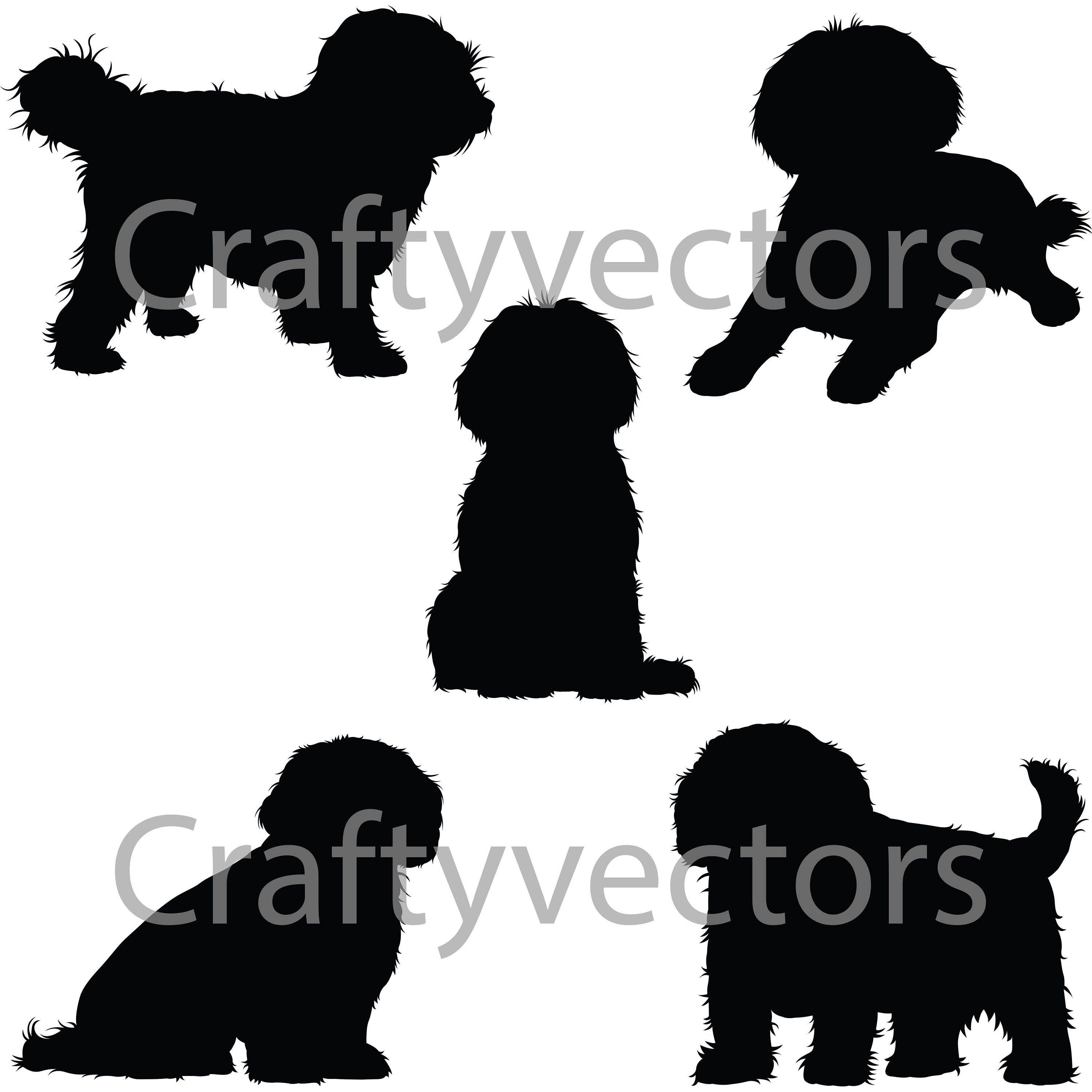 Cavachon Dog SVG Silhouettes