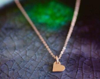 Rose Gold Jewelry - Heart Charm Necklace - Heart Initial Charm - Rose Gold Heart Charm - Mini Heart Initial - Gold Heart Charm - Mini Heart