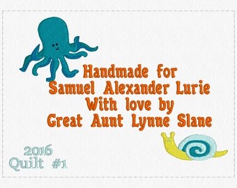 Personalized Quilt Labels - Personalize Your Quilts and Handmade Items - Embroidery - Label, Quilts