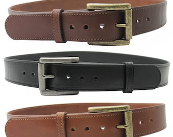 Leather Belt 1 1/2" Genuine Men Leather, Removeable Buckle, Dress Belt, Father's Day, Big Belt and Tall, Personalized Free