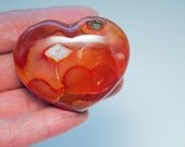 Carnelian Crystal Puffy Heart Specimen 57mm 70g 2 1/4 inches Diamond Pattern!