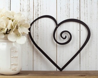 Heart Metal Wall Art | Wedding Decor | Valentine's | Valentines | Gift | Love Wall Art | Metal Sign | Outdoor Sign | Wall Decor | 9"W x 8"H